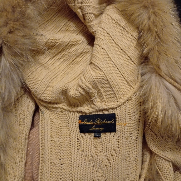 Linda Richards Luxury Fur Trim Hoodie Vest Size L - Picture 4 of 4